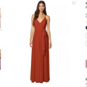 BILL LEVKOFF - Rust Chiffon V-neck A-line Gown - NEVER WORN